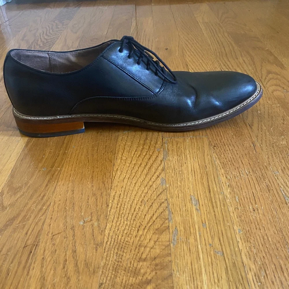 Aston Grey Leu Oxford Mens 12 Black Leather Dress Shoes Old Money Dapper 1006840